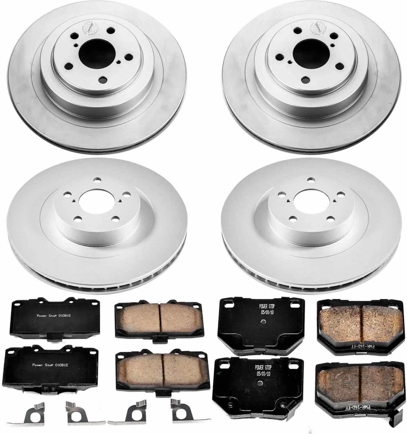 PowerStop Front and Rear Brake Kit for Subaru Impreza 2006-07 - Fully-Coated Disc Rotors with Z17 Ceramic Brake Pads Replacement, CRK2368