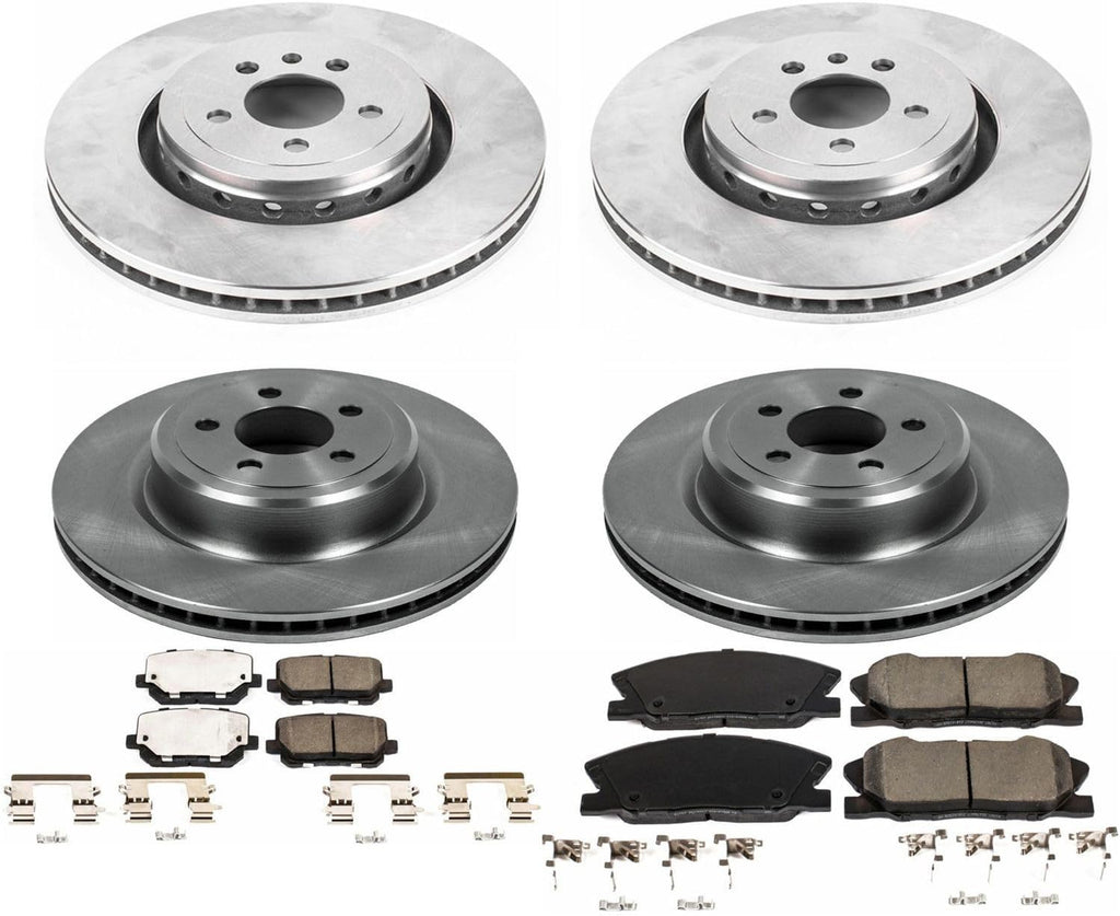 PowerStop Front and Rear Brake Kit for Dodge Charger 2014-23 - Z17 Ceramic Brake Pads & Disc Rotors Replacement, KOE7051