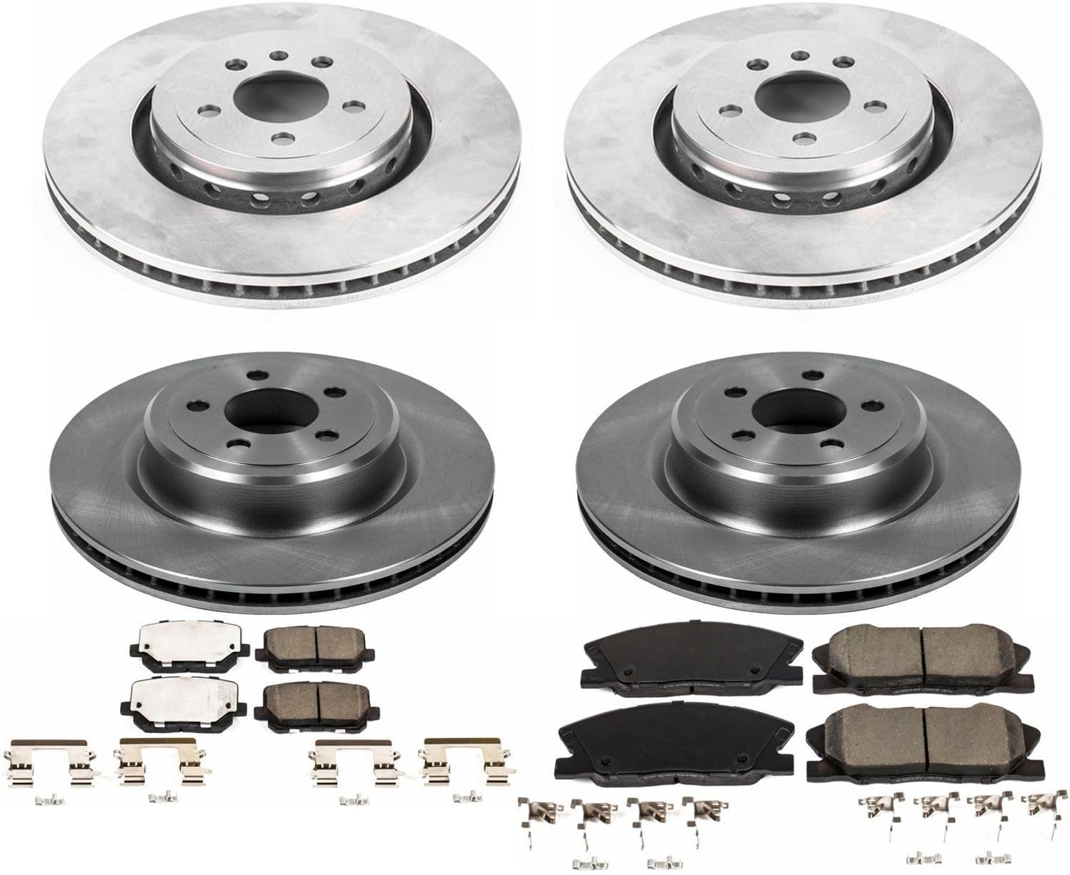 PowerStop Front and Rear Brake Kit for Dodge Charger 2014-23 - Z17 Ceramic Brake Pads & Disc Rotors Replacement, KOE7051