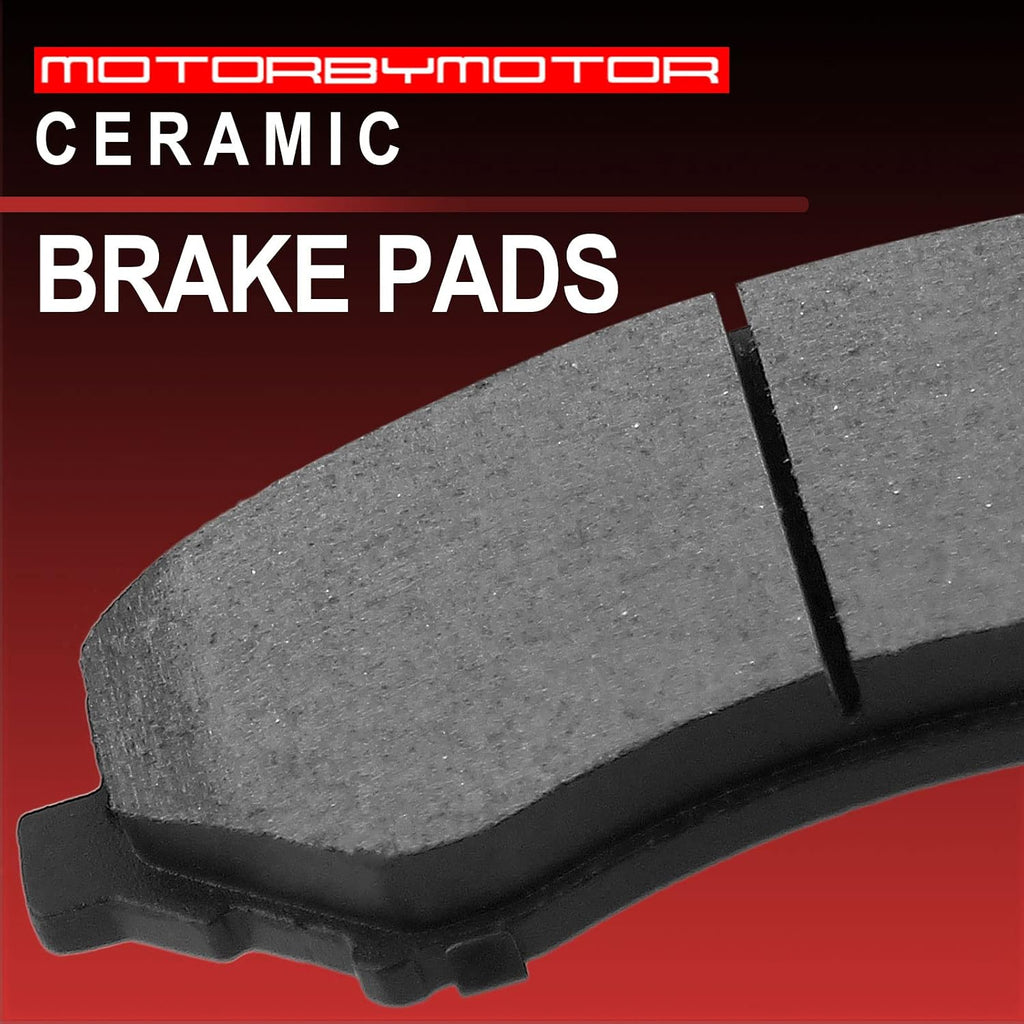 MotorbyMotor 282mm Front Brake Kit Rotors and Brake Pads Replacement for Honda Accord Civic CR-V Element, Acura ILX Drilled & Slotted Disc Brake Rotor & Ceramic Pads 31257, 12040036