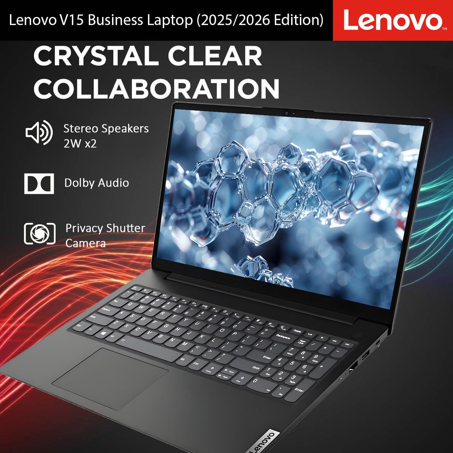 Lenovo New Business Laptop 2026 Edition with MS 365 for Web, Intel Powerful Processor, 16GB DDR5, 512GB PCIE, 15.6' FHD Anti-Glare Display, Fast Charging Speed, 14.5-Hour Battery Life, Windows 11 Pro