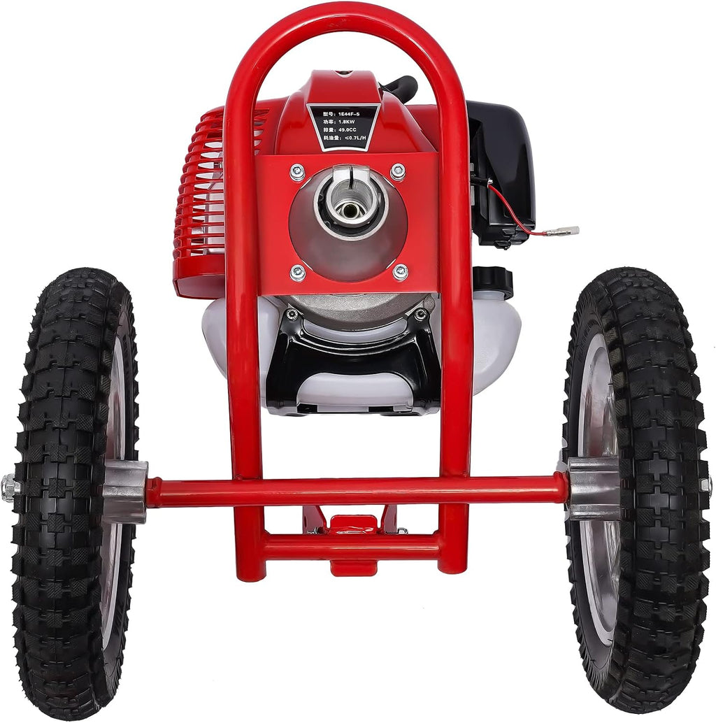 49cc Hand Push Lawn Mower 2-Stroke Gas Powered Manual Lawn Mower 3-in-1Grass Trimmer Brush Cutter for Small Gardens and Yard Maintenance Lightweight