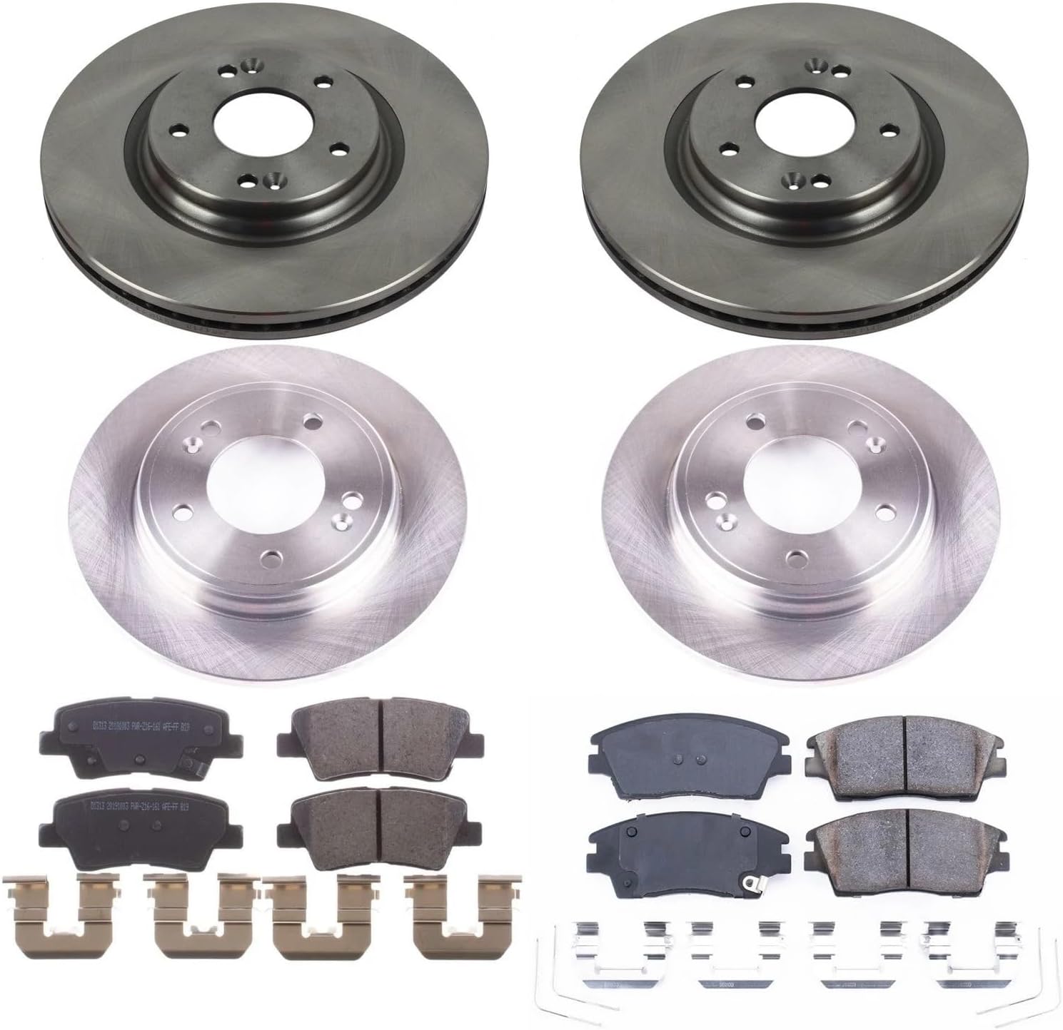 PowerStop Front and Rear Brake Kit for Hyundai Elantra 2017-20 - Z17 Ceramic Brake Pads & Disc Rotors Replacement, KOE8285