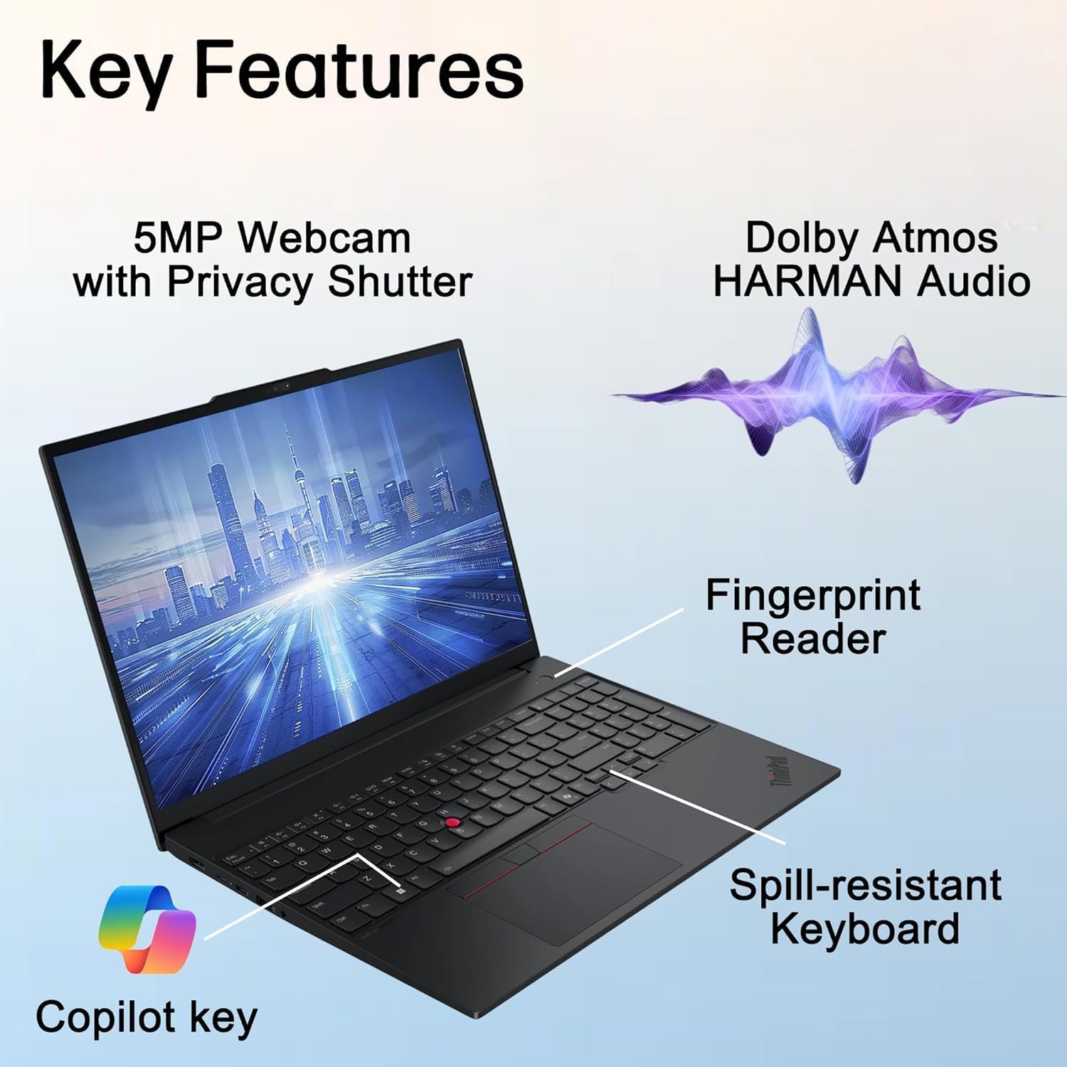 Lenovo ThinkPad E16 Gen 3 AI Business Laptop 16' Touchscreen FHD+ Display (Intel Ultra 5-225U, 16GB DDR5, 1TB PCIe SSD, Backlit KB, FP, WiFi 6E, Bluetooth 5.3, RJ-45, 1080p Webcam, Win 11 Pro)
