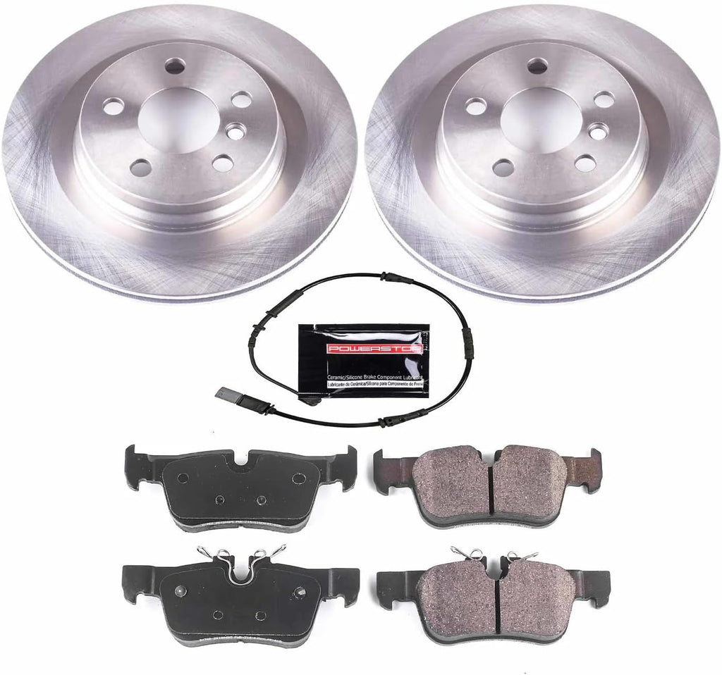 PowerStop Rear Brake Kit for BMW 228i Gran Coupe 2021-24 |228i xDrive Gran Coupe 2020-24 |X1 2016-22 |X2 2018-23 - Z17 Ceramic Brake Pads & Disc Rotors Replacement, KOE7899