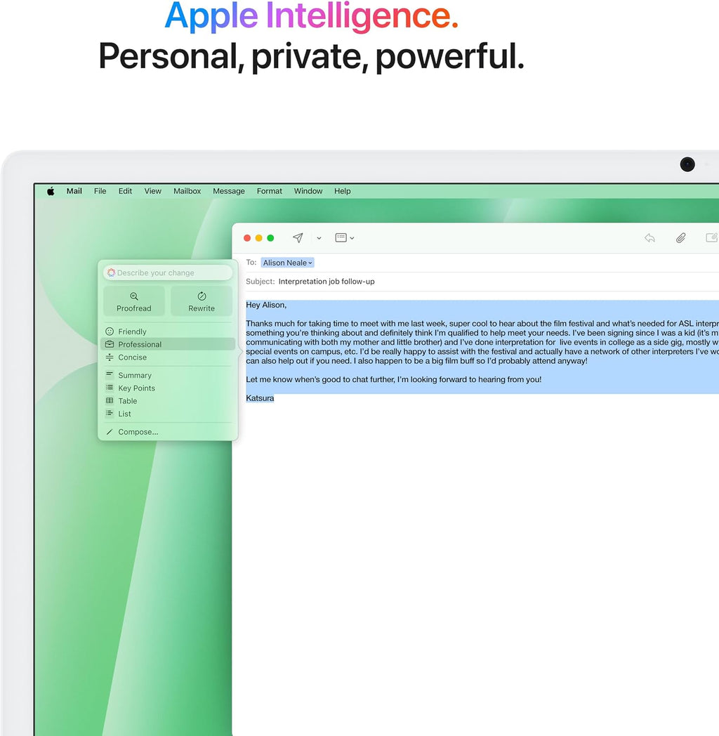 Apple 2024 iMac All-in-One Desktop Computer with M4 chip with 8-core CPU and 8-core GPU: Built for Apple Intelligence, 24-inch Retina Display, 16GB Unified Memory, 256GB SSD Storage; Green