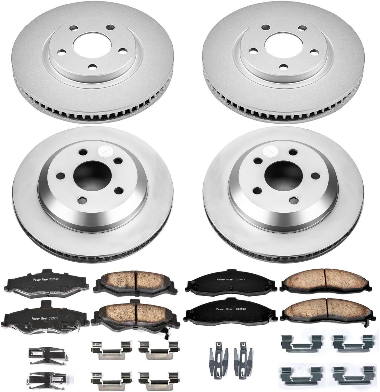 PowerStop Front and Rear Brake Kit for Chevrolet Camaro 1998-02 | Pontiac Firebird 1998-02 - Fully-Coated Disc Rotors with Z17 Ceramic Brake Pads Replacement, CRK1548