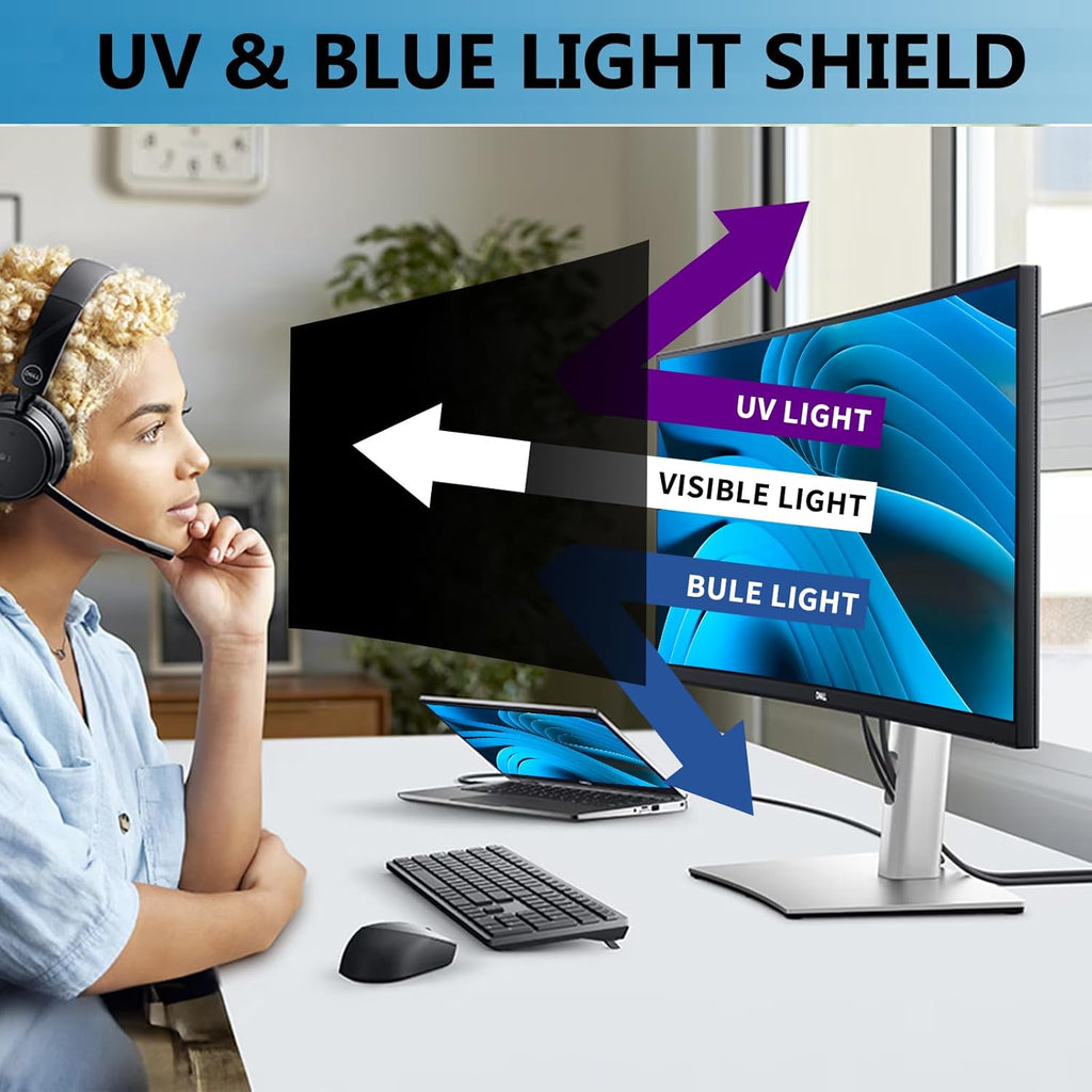 45 Inches Privacy Screen Filter for 21:9 Ultrawide Curved Monitor | Computer Privacy Shield | Anti Glare | Anti Blue Light Protector