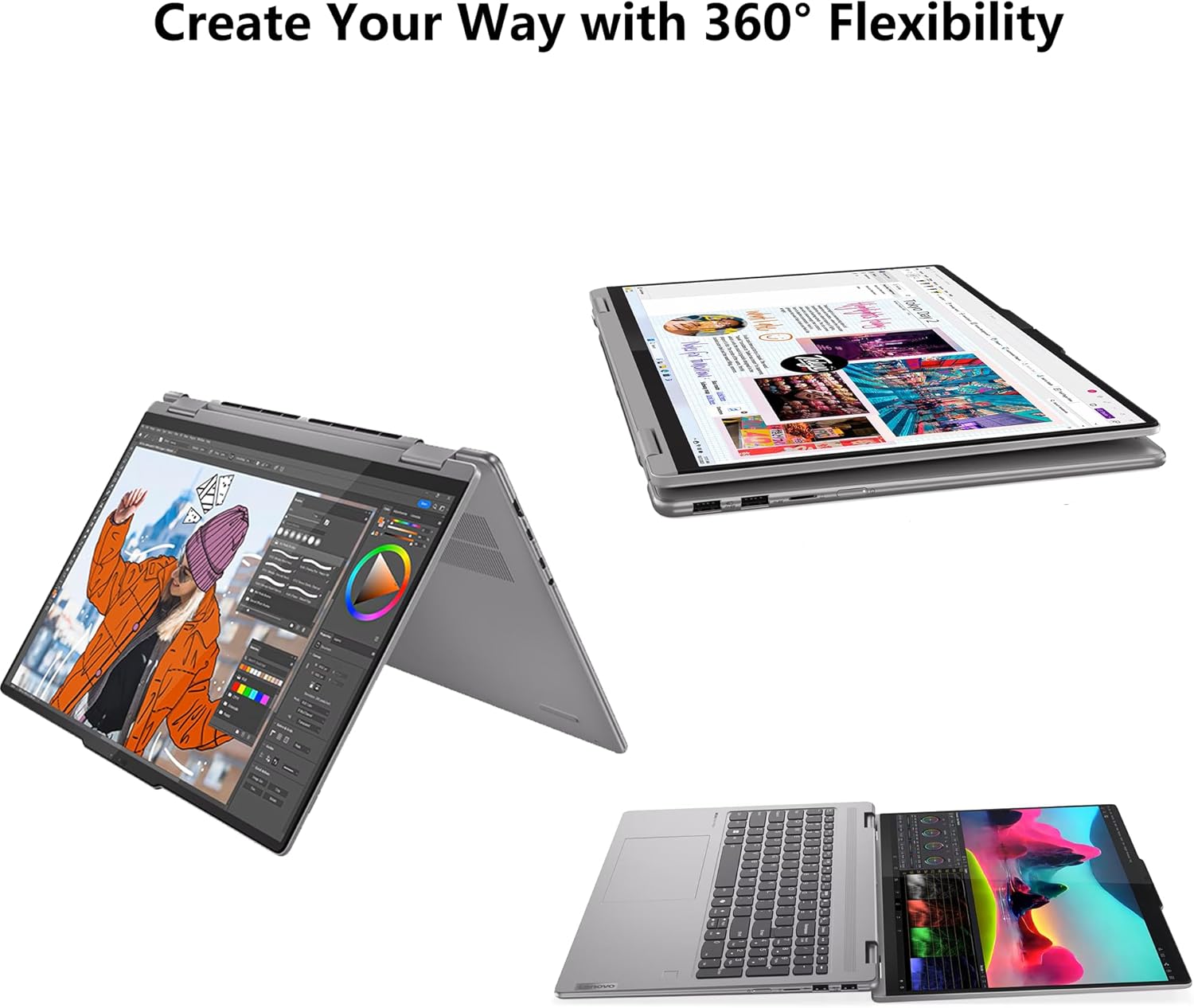 Lenovo Yoga 7 2-in-1 Laptop 16' WUXGA IPS Touch AMD 8-core Ryzen 7 8840HS (>i7-12700H) 16GB RAM 512GB SSD for Creator Designer Business Professional Win11 ICP Hub PC