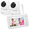 VTech 924-2W Video Baby Monitor with 2 Cameras, 5' LCD Screen, No WiFi, Pan Tilt Zoom, Up to 17Hrs Video & 31Hrs Audio Battery, 1000ft Range, Night Vision, Lullabies, Temperature Sensor, 2-Way Talk