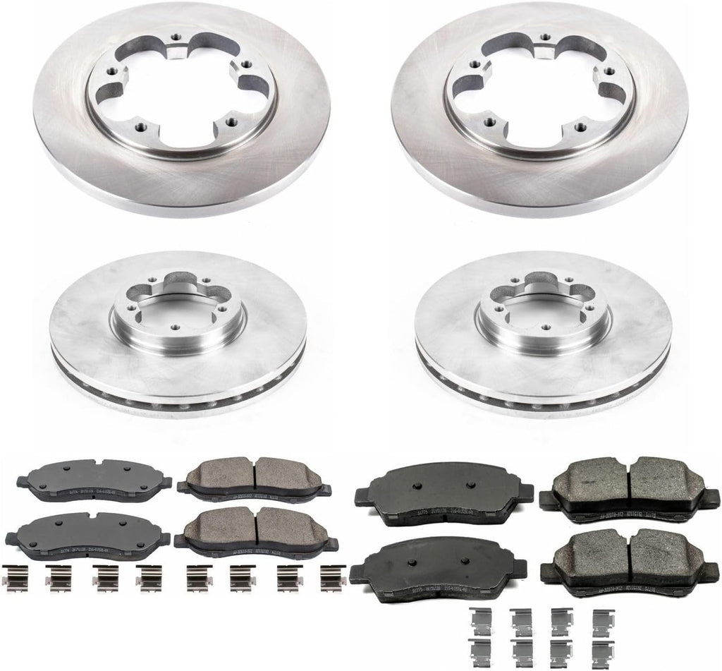 PowerStop Front and Rear Brake Kit for Ford Transit-150 2015-19 |Transit-250 2015-19 |Transit-350 2015-19 - Z17 Ceramic Brake Pads & Disc Rotors Replacement, KOE7235