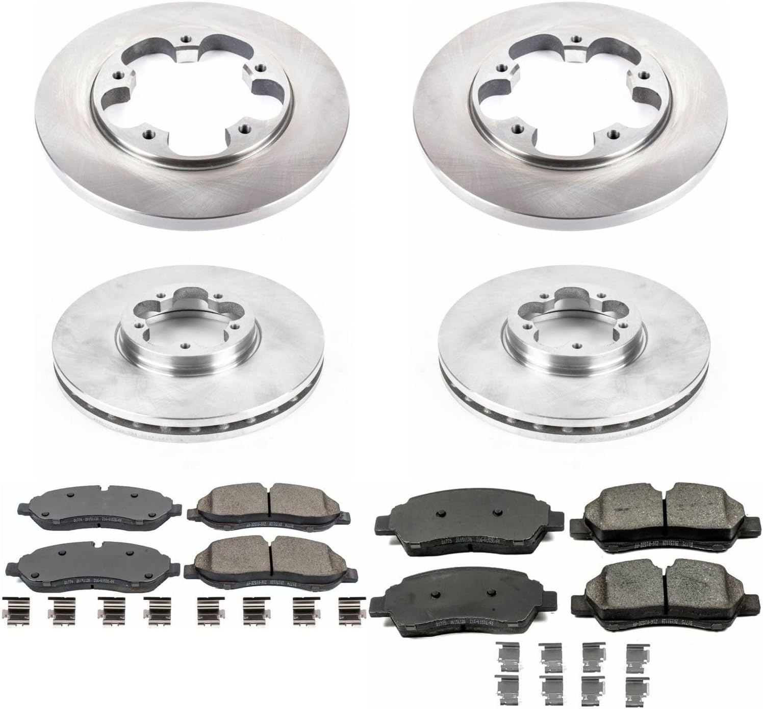 PowerStop Front and Rear Brake Kit for Ford Transit-150 2015-19 |Transit-250 2015-19 |Transit-350 2015-19 - Z17 Ceramic Brake Pads & Disc Rotors Replacement, KOE7235