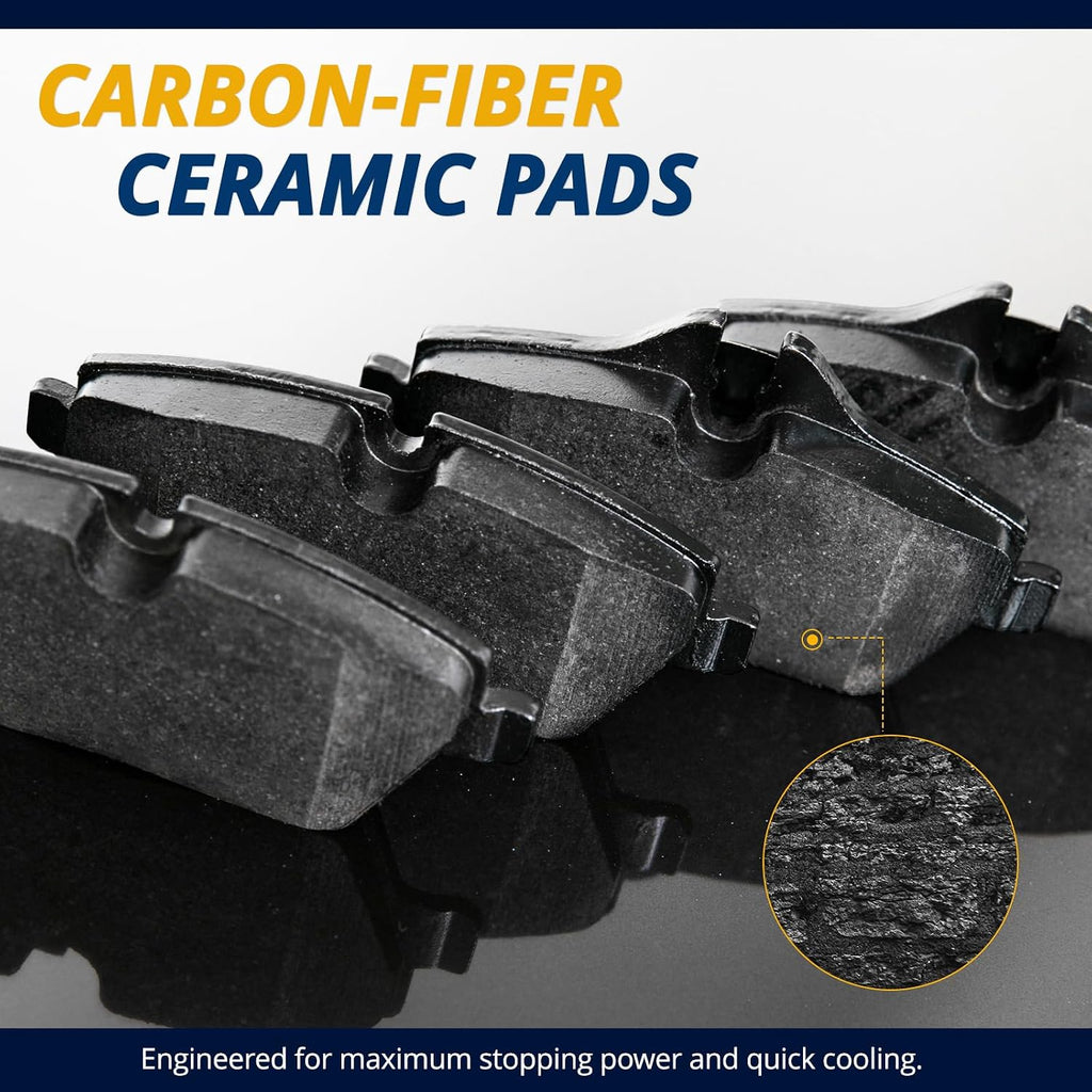 AUTOCLUB Rear Brake Kit, for 2007 2008 2009 2010 2011 2012 2013 Chevy Silverado 1500 Brake Pads and Rotors, for Chevy Avalanche Suburban GMC Sierra Yukon XL 1500 Brakes, Replacement 13.58' Rear