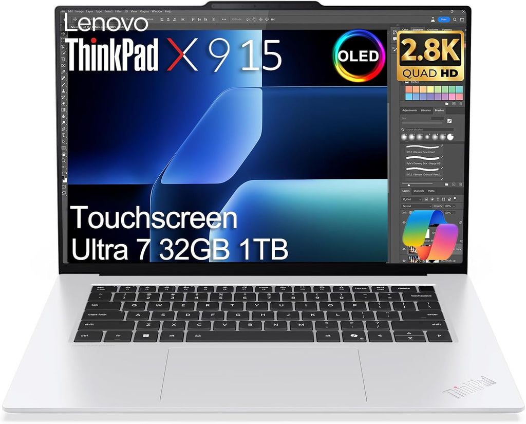Lenovo ThinkPad X9 15 Aura Edition Business AI Laptop (15.3' 2.8K OLED Touchscreen, Intel Core Ultra 7 258V, 32GB DDR5, 1TB SSD) Ultrathin, Copilot+ PC, Backlit, Win 11 Pro, White (Next Gen X1 carbon)