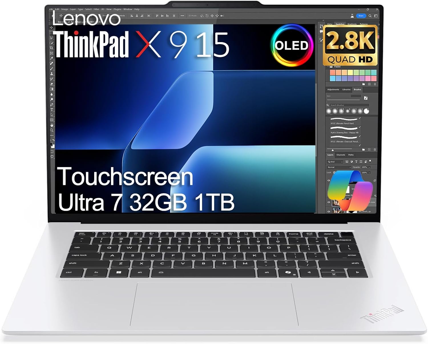 Lenovo ThinkPad X9 15 Aura Edition Business AI Laptop (15.3' 2.8K OLED Touchscreen, Intel Core Ultra 7 258V, 32GB DDR5, 1TB SSD) Ultrathin, Copilot+ PC, Backlit, Win 11 Pro, White (Next Gen X1 carbon)