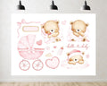 Trykid 20x10ft Hello Baby Photography Backdrop Baby Shower Party Decorations Background Pink Teddy Bear Newborn Kids Gender Neutral Theme Party Supplies Photoshoot Studio Props Fabric