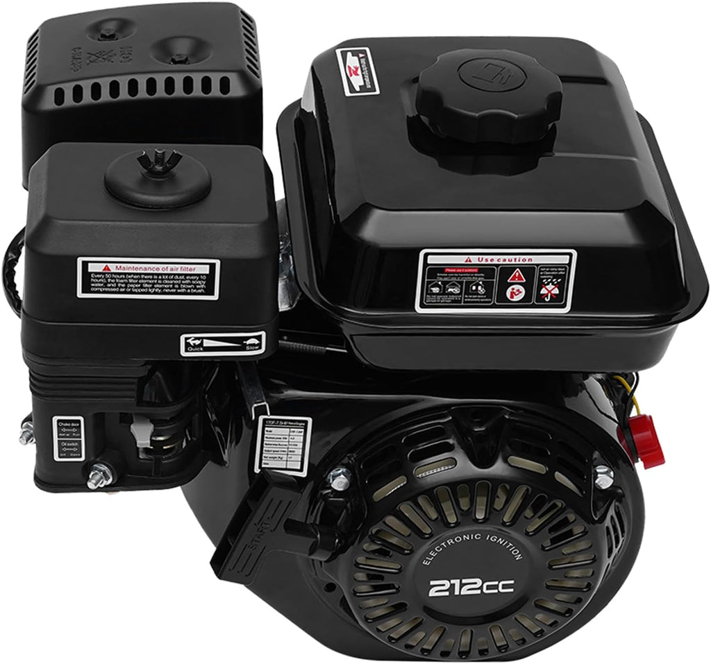 7.5HP 212CC Engine, 4-Stroke OHV Gas Engine Replacement for Honda GX160, Air Cooled Motor Engine for Go-Karts Compressors Lawn Mowers Water Pumps
