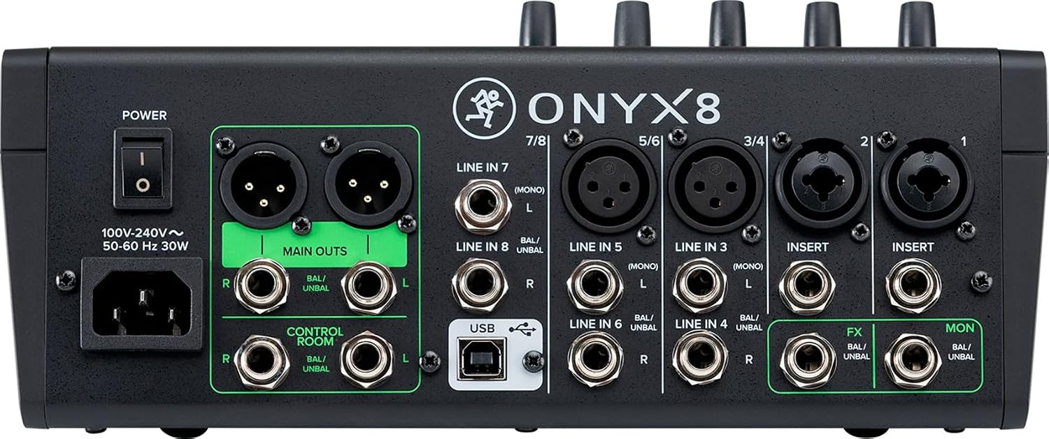Audiosavings Bundle: Mackie ONYX8 8-Channel Analog Mixer w/Multi-Track USB/3-Band EQ+Bluetooth Bundle with ATH-R30x Professional Open-Back Over-Ear Reference Headphones (2 Items)