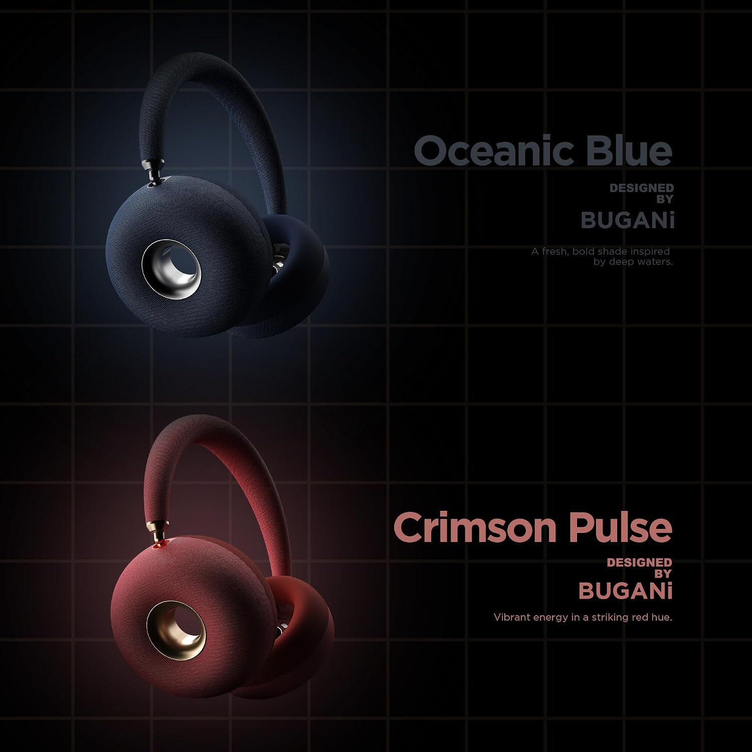 BUGANI AirCore Open-Ear Wireless Headphones: Bluetooth 5.3 Over-Ear Headset with Removable Noise-Canceling Ear Caps, Dual-Driver HiFi Sound, 27H Battery Life Comfortable Fit, Type-C Fast Charging