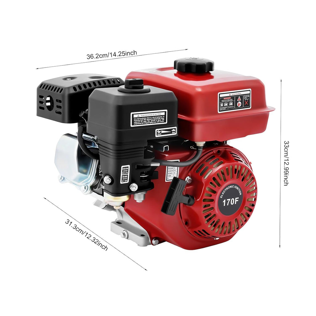 7.5HP Gas Engine Motor, 212CC 4-Stroke Gasoline Engine 3000W Horizontal Shaft Single Cylinder Air Cooling Engine Motor for Water Pumps Go Kart Generators Farm Ranch