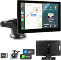 9'' Wireless Carplay Screen for Car Android Auto Monitor Display Screen Carplayer Receivers 4K Dash Cam IPS Car Touchscreen with 1080p Backup Camera Voice Control BT FM Mirror Link