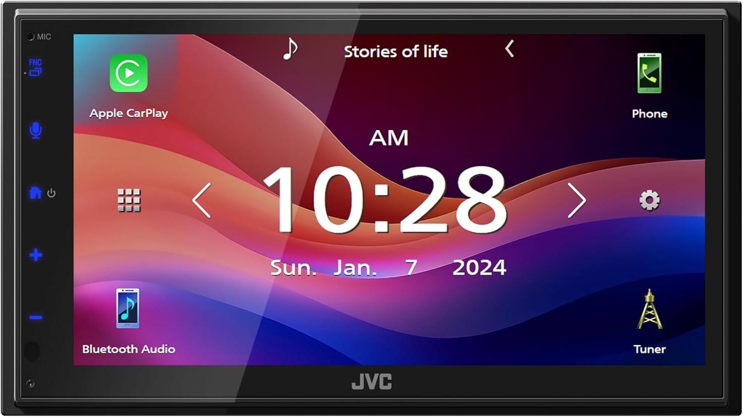 JVC KW-M595BT 6.8' Touchscreen Digital Multimedia Receiver with Apple CarPlay, Android Auto, Bluetooth, USB Mirroring, iDatalink Maestro Ready, SiriusXM Ready, 13-Band EQ