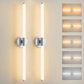 Bathroom Wall Sconces Set of 2 Hardwired Dimmable 5CCT LED Bathroom Light Fixtures Over Mirror 360° Full Lighting 31' Long Vanity Light Bar Modern Chrome Wall Sconce for Bedroom Living Room