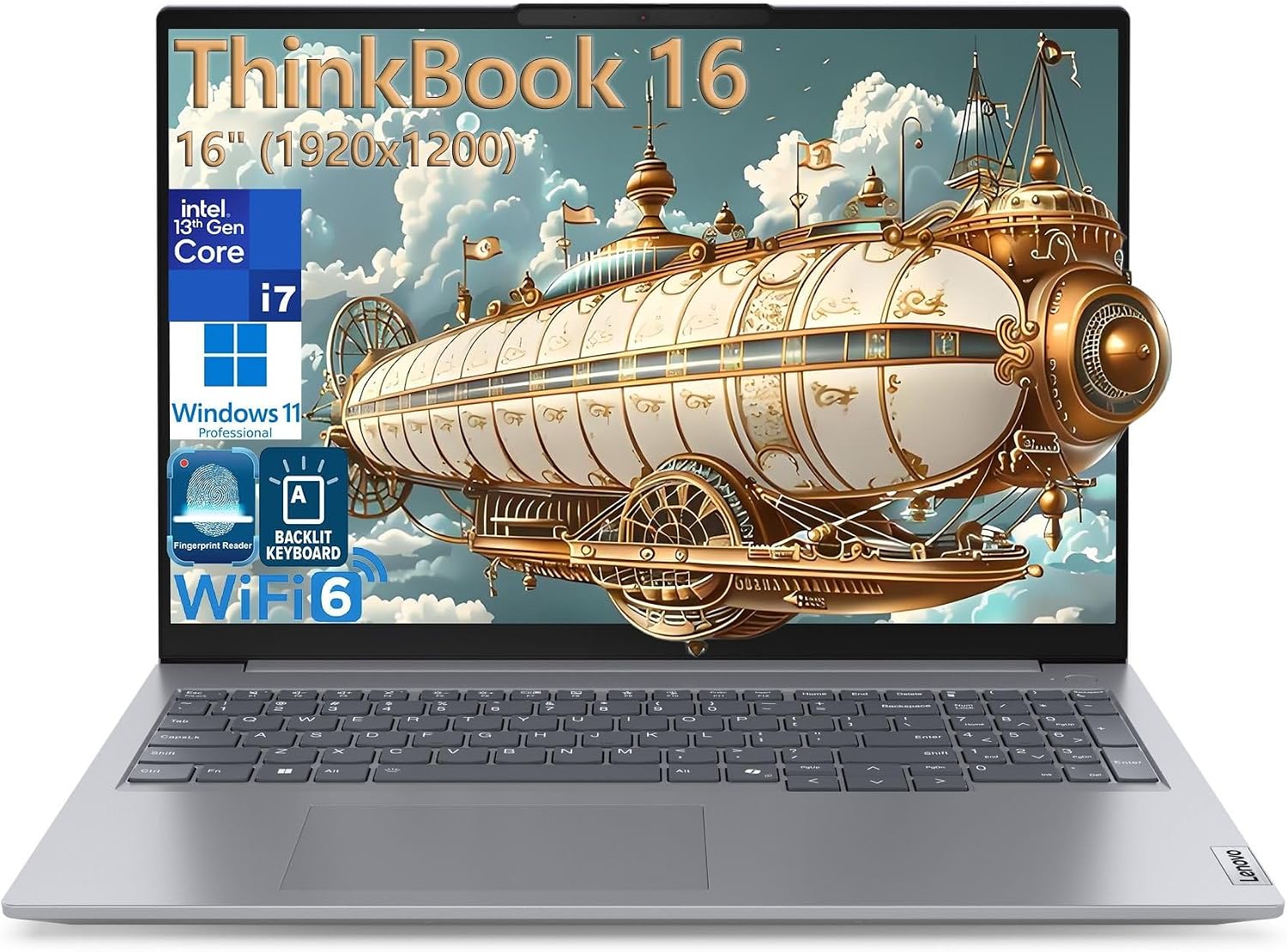 Lenovo 16' FHD Business and Student Laptop Computer, Lifetime Office 365, 13th Gen Intel 14-Core i7-13700H, 8GB DDR5 RAM, 512GB PCIe SSD, WiFi, Fingerprint Reader, Thunderbolt 4, Windows 11 Pro, Gray