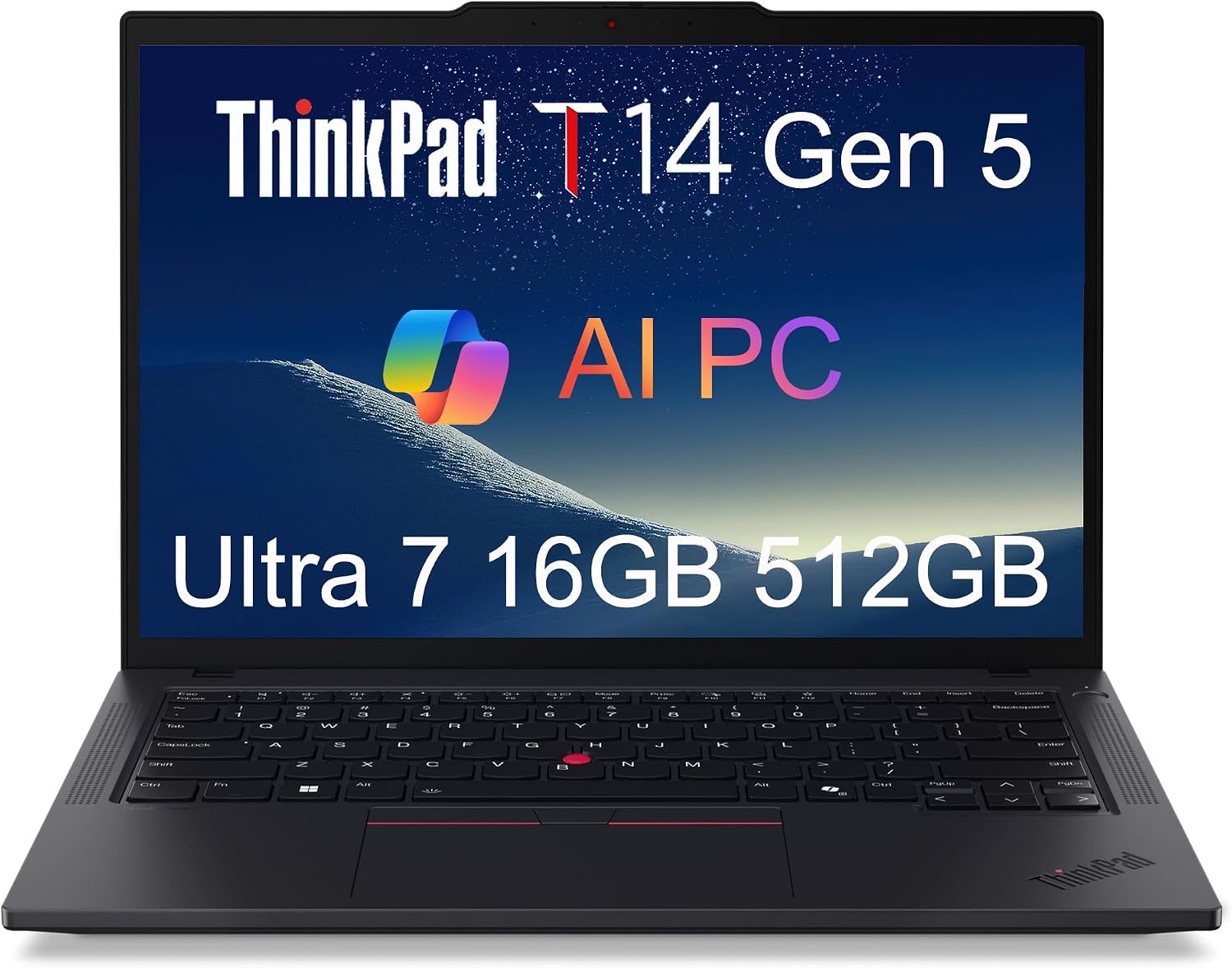 Lenovo ThinkPad T14 Gen 5 Business Laptop (14' FHD+, Intel Ultra 7 155U (>i7-13700H), 16GB DDR5 RAM, 512GB SSD), Fingerprint, Backlit, 5MP Webcam, Ethernet, Wi-Fi 6E, Win 11 Pro (Renewed)