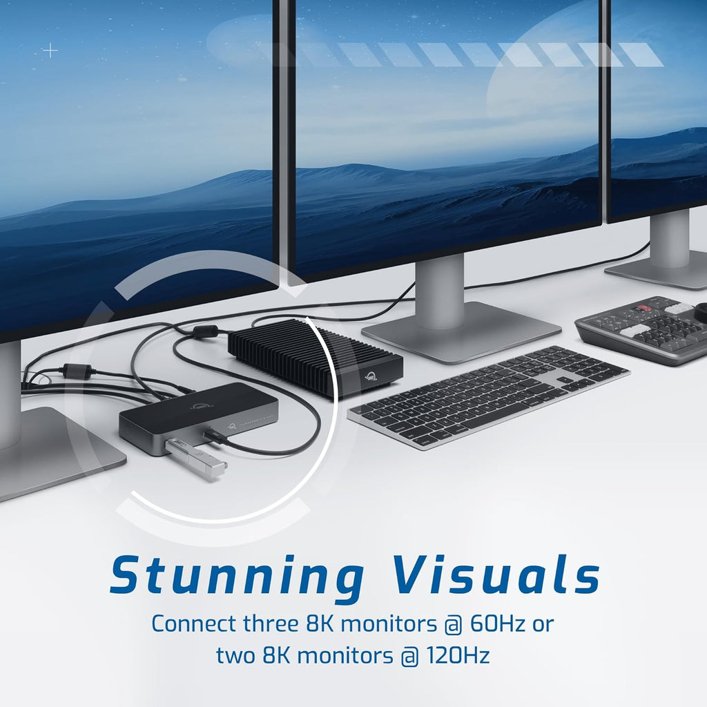OWC Thunderbolt 5 Hub – 5-Port Expansion for Mac & PC | 80Gb/s Bandwidth | 140W Charging | Triple 8K Display Support | Fanless Silent Design | TB5/TB4/TB3/USB4 Compatible