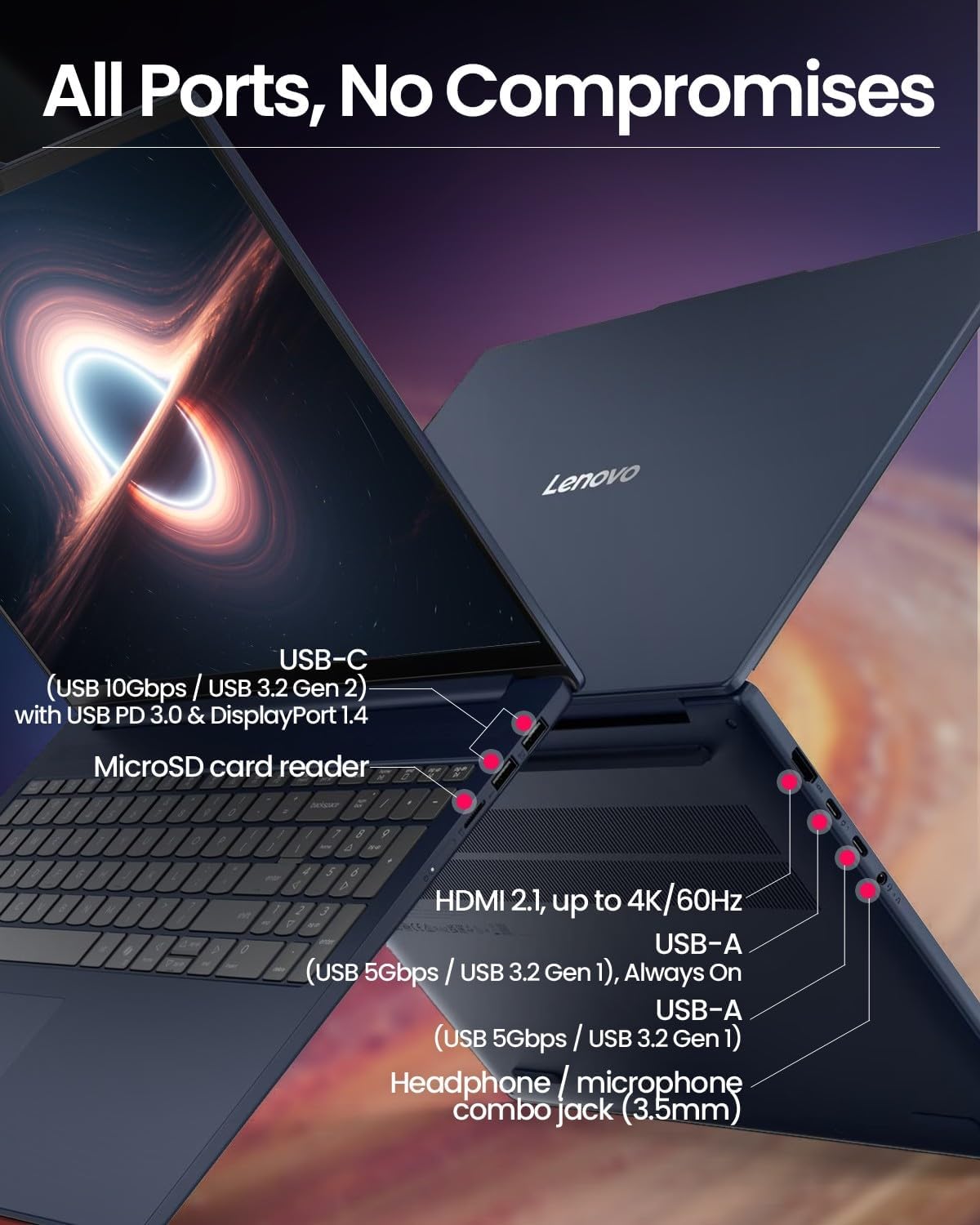 Lenovo IdeaPad Copilot+ Business Laptop - 16' FHD+ Touchscreen - AMD Ryzen AI 7 350(Beat Core 7 150U) - 50 TOPS NPU - Facial Login IR Cam - Backlit KB -Win 11 Pro-Redragon Bundle (16GB DDR5 | 1TB SSD)