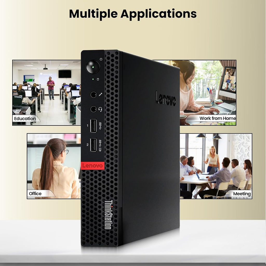Lenovo ThinkStation P320 Mini PC - Intel Core i7-7700T - 16GB RAM - 512GB NVMe SSD - Quadro P600 GPU - New 24' Monitor - Wireless Keyboard & Mouse - Wi-Fi - Tiny Desktop - Windows 11 Pro (Renewed)