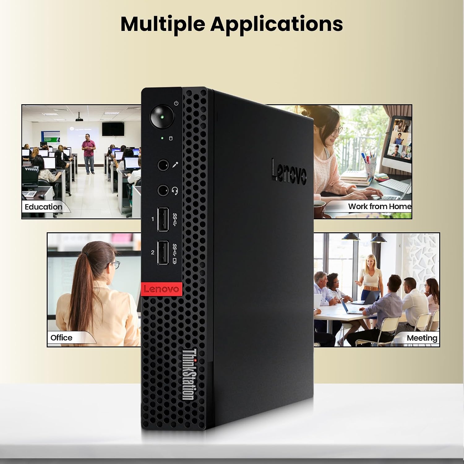 Lenovo ThinkStation P320 Mini PC - Intel Core i7-7700T - 16GB RAM - 512GB NVMe SSD - Quadro P600 GPU - New 24' Monitor - Wireless Keyboard & Mouse - Wi-Fi - Tiny Desktop - Windows 11 Pro (Renewed)