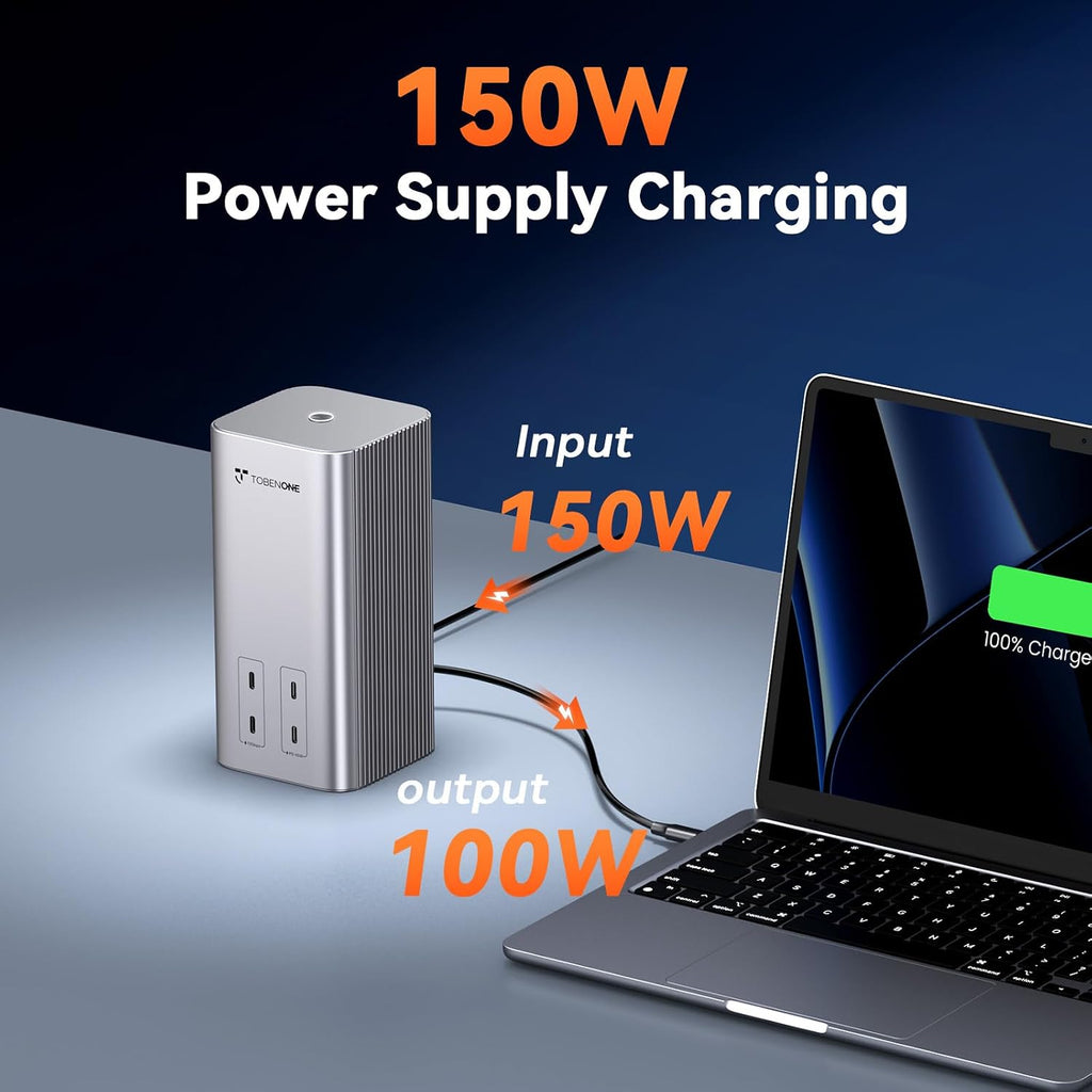 TobenONE 20-IN-1 Docking Station 3 Monitors for MacBook Neo, Triple 4K@60Hz Monitor Docking Station with 3 HDMI, 2 DP, 45W PD,150W Charger, 6 USB Ports, Driver-Based, for M1-M5 Pro/Max, Windows, Linux