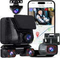 4K Dash Cam 360° View, 5 Channel Front and Rear Dash Camera for Cars, Built-in 5GHz Wi-Fi GPS, Voice Control, Free 128G Card,Night Vision,24H Parking Mode,G-Sensor