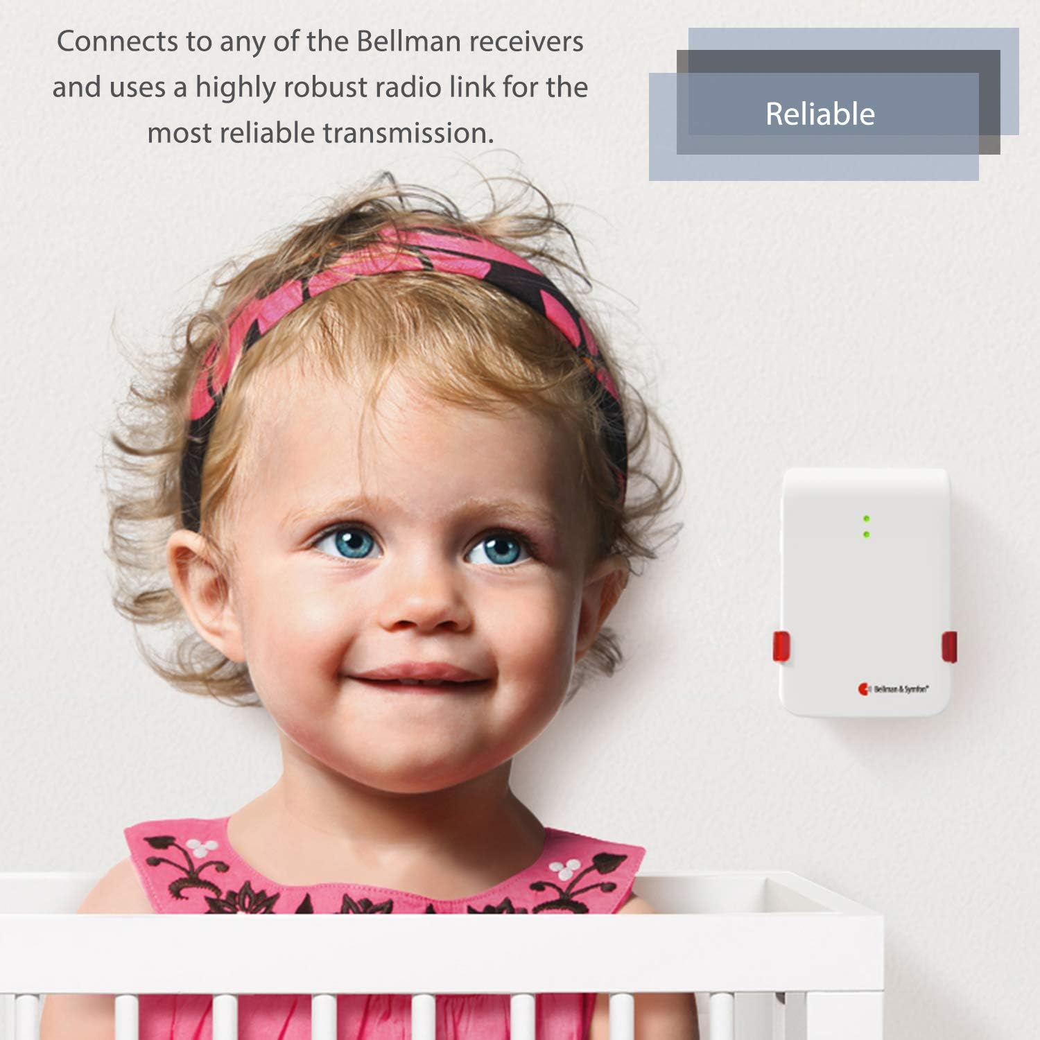 Bellman & Symfon Wireless Baby Cry Monitor with Pager Receiver – Smart Home Safety Alert System for Deaf and Hard of Hearing – Baby Audio Alarm with Transmitter – Expandable No WiFi Baby Monitor Kit