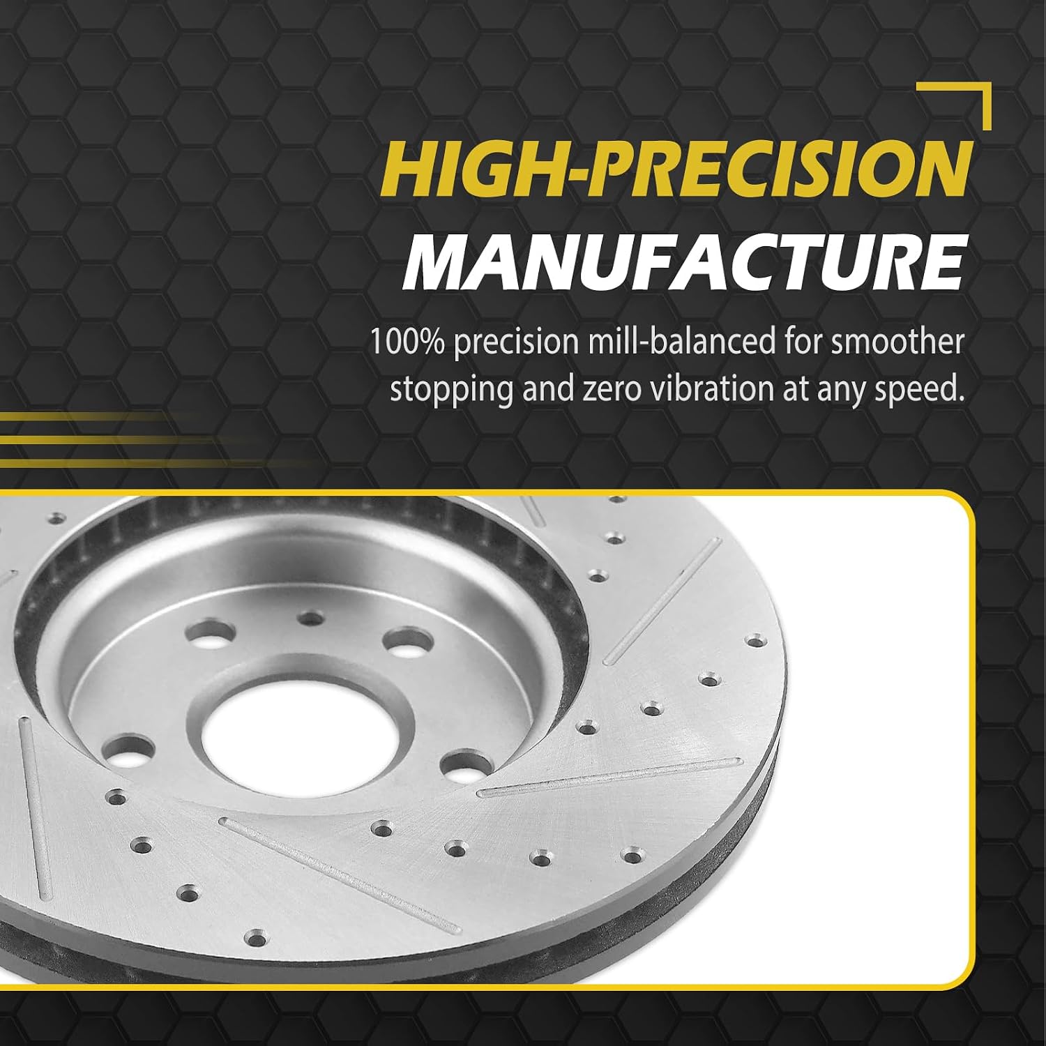Rear for 2007-2014 Chevy Tahoe Brake Kit, for Chevy Avalanche Silverado Suburban, GMC Sierra Yukon XL, Cadi Escalade ESV EXT Drilled Slotted Brakes Rotors Ceramic Pads Replacement 55133 1194