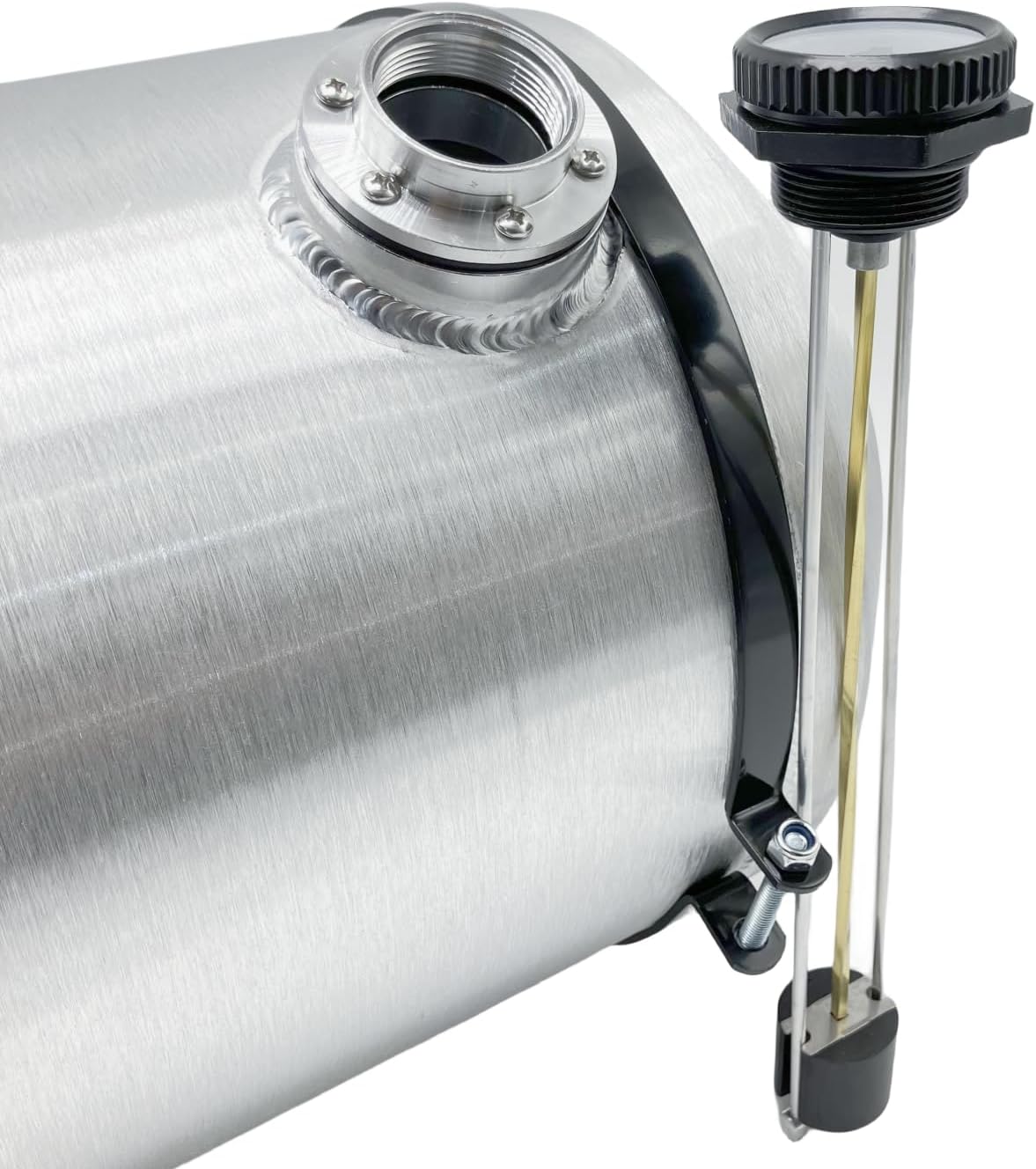 JSD 12.5 Gallons 12' x 26' Universal Aluminum Gas Tank With Level Gauge 1/4' NPT Outlet For lawn mowers