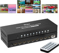 4K HDMI Multiviewer 9x1, 4K@30Hz Seamless HDMI Switcher 9 in 1 Out w/IR Remote, Multiple Display Modes for Laptops/PC/Set-up Box/Security Camera/PS5