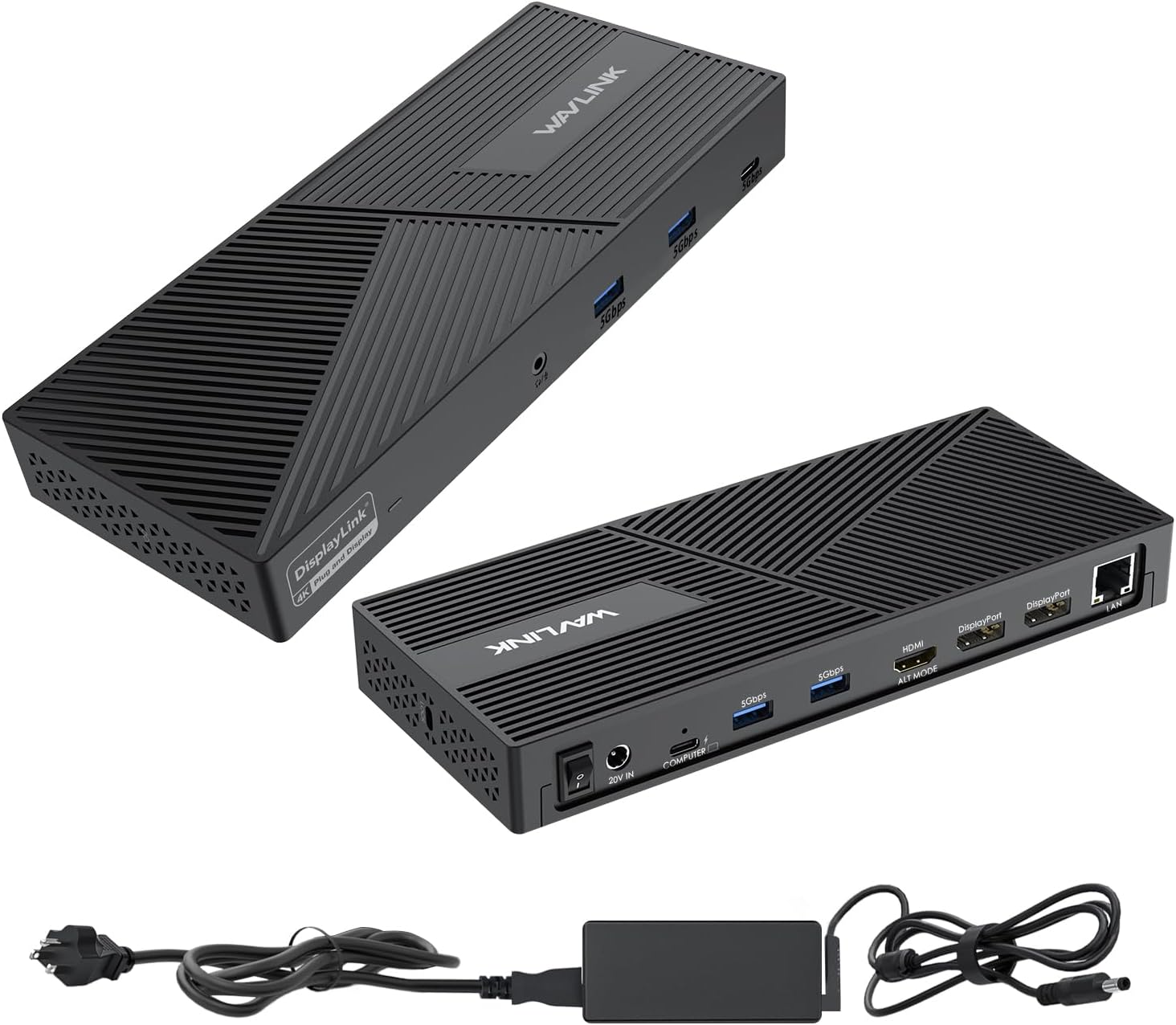 USB C Docking Station 3 Monitors with 130W Power Delivery, 12-in-1 DisplayLink Dock with Triple Monitors (2*DP, HDMI, 4*Type-A, Type-C, RJ45, Mic/Audio) for Mac Windows