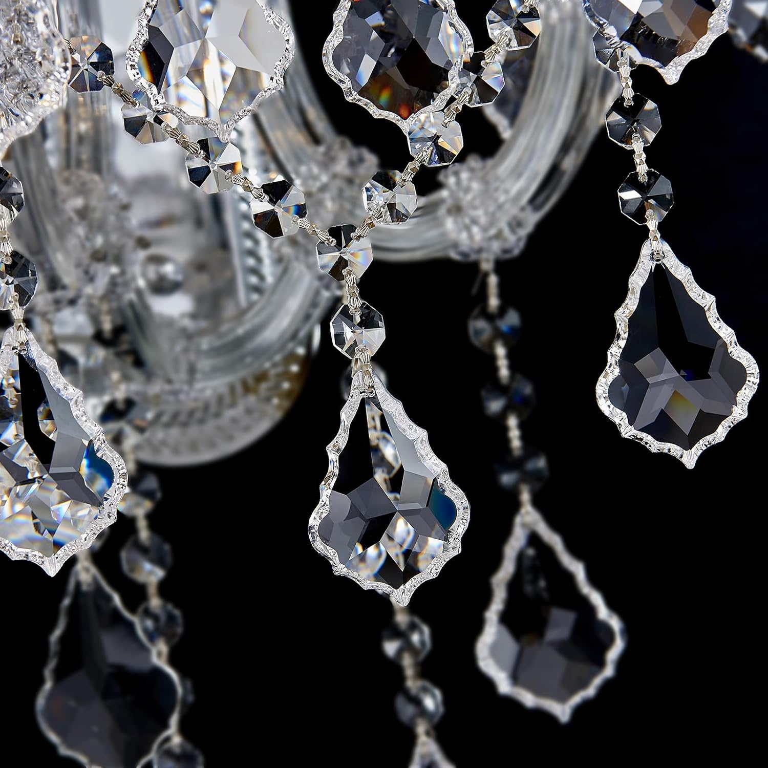 Modern Crystal Wall Sconce Lights- 6 Light Maria Theresa Crystal Wall Sconces Lighting Chrome Wall Lamp Chandelier Light Fixtures for Living Room Wall Sconce Light Walls Mounted Lamp