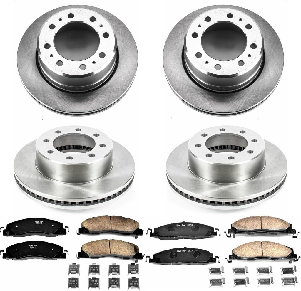 PowerStop Front and Rear Brake Kit for Ram 3500 2013-18 - Z17 Ceramic Brake Pads & Disc Rotors Replacement, KOE7141