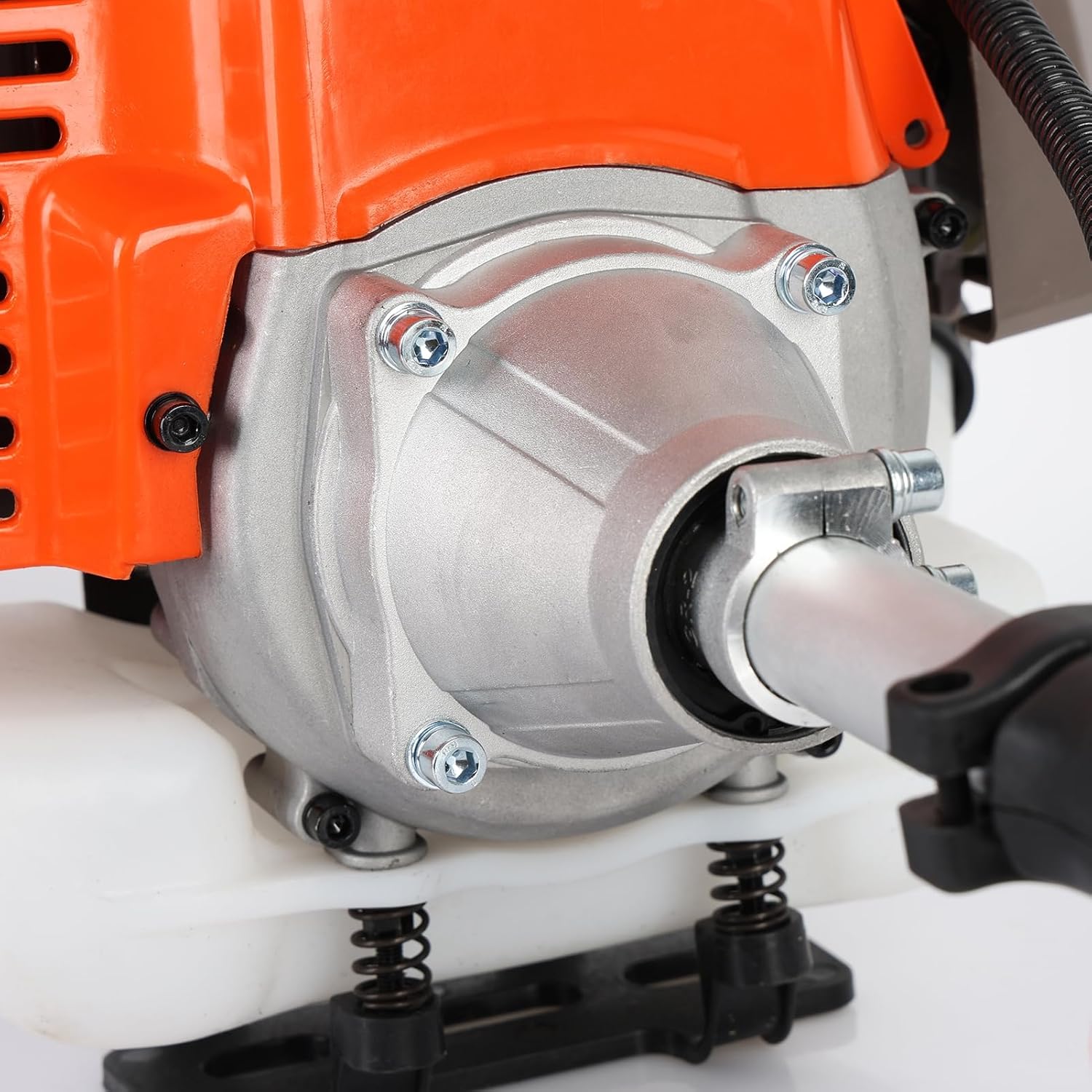 5 in 1 Lawn Mower,52CC 2-Stroke Gas Weed Trimmer,Cordless Hedge Trimmer,Brush Cutter,Handheld Chainsaw Weed Wacker with 1.2l Fuel Tank,2.3KW/8000-9500RPM Orange