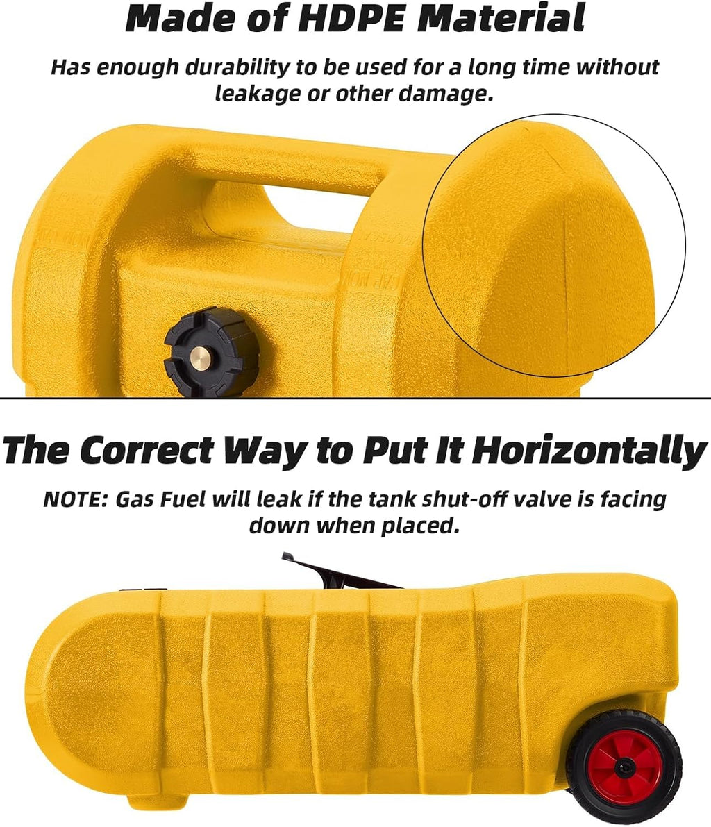 15 Gallon Gas Can, Portable Fuel Tank With Pump, Fuel Transfer Tank, Portable Gasoline Tank On Wheels With Le Fluid Transfer Siphon Pump and 10-Inch Hose for Cars, Boats, Lawnmowers, ATVs