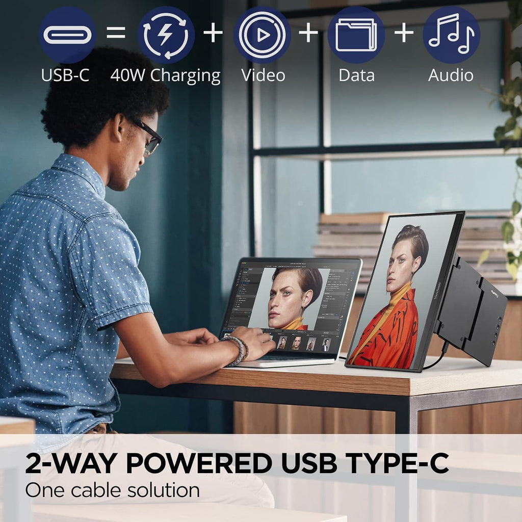 ViewSonic VP16-OLED 15.6 Inch 1080p ColorPro Monitor, OLED Display with Pantone Validated Color Accuracy for Immersive Second Screen Productivity, Advanced Ergonomics, 40W USB-C, and mini HDMI Inputs