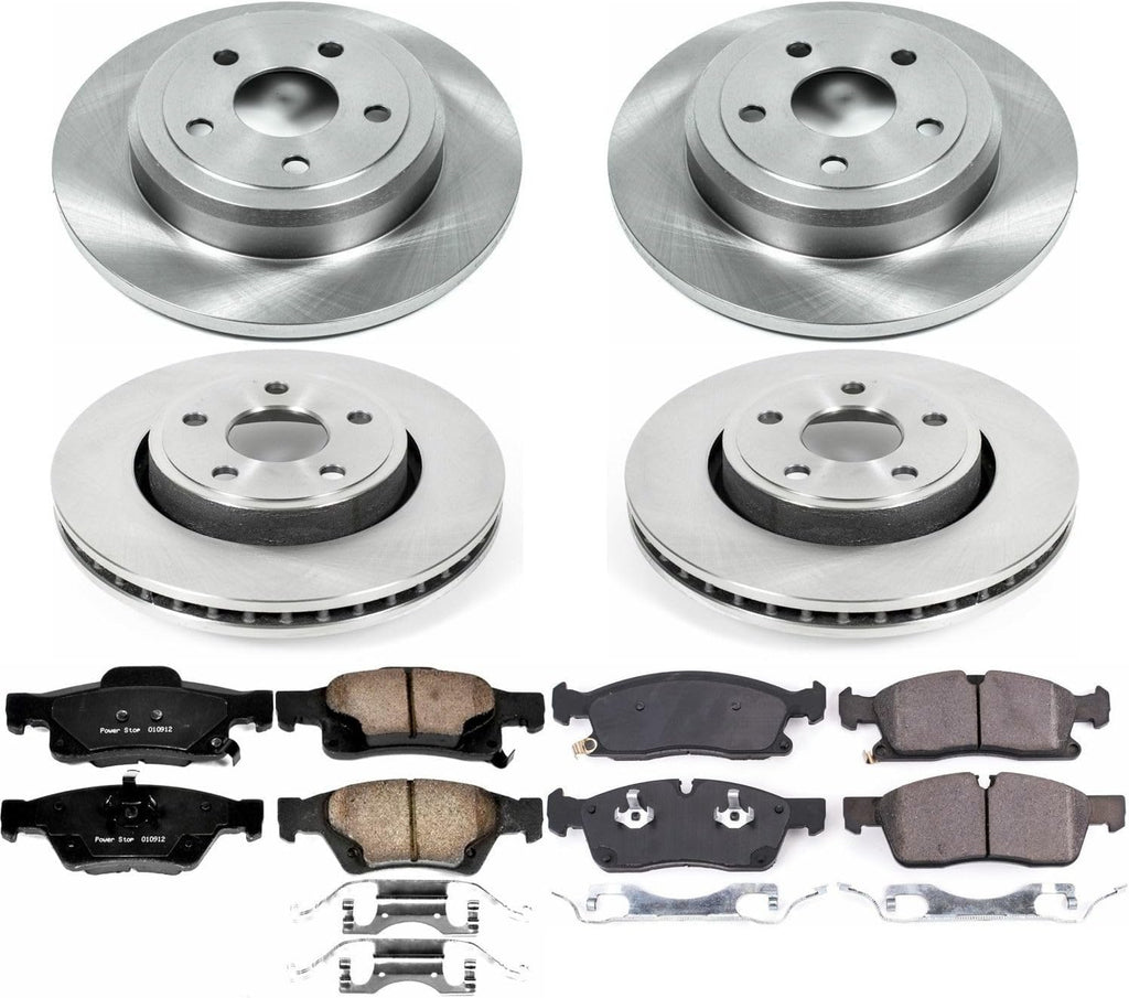 PowerStop Front and Rear Brake Kit for Jeep Grand Cherokee 2017-20 - Z17 Ceramic Brake Pads & Disc Rotors Replacement, KOE7413
