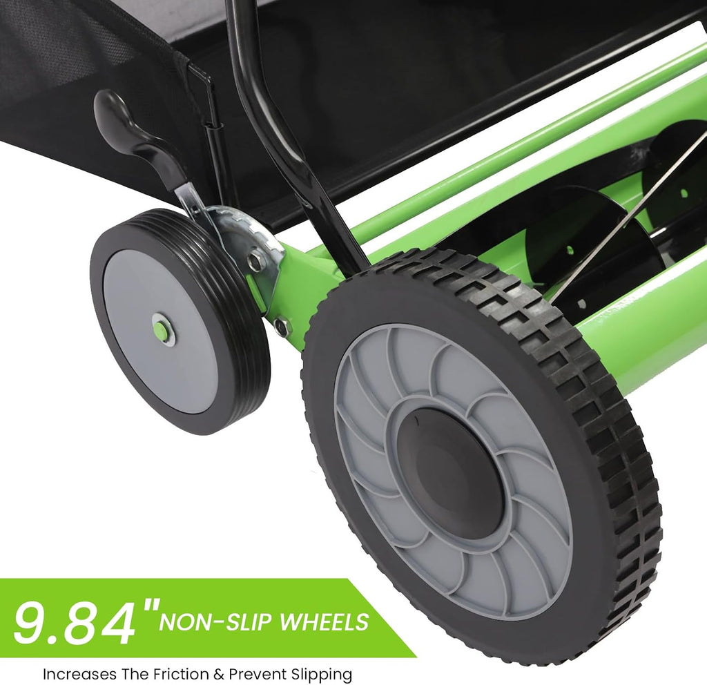 Push Mower Manual, 20 Inch 5-Blade Reel Mower with Grass Catcher, Adjustable Height