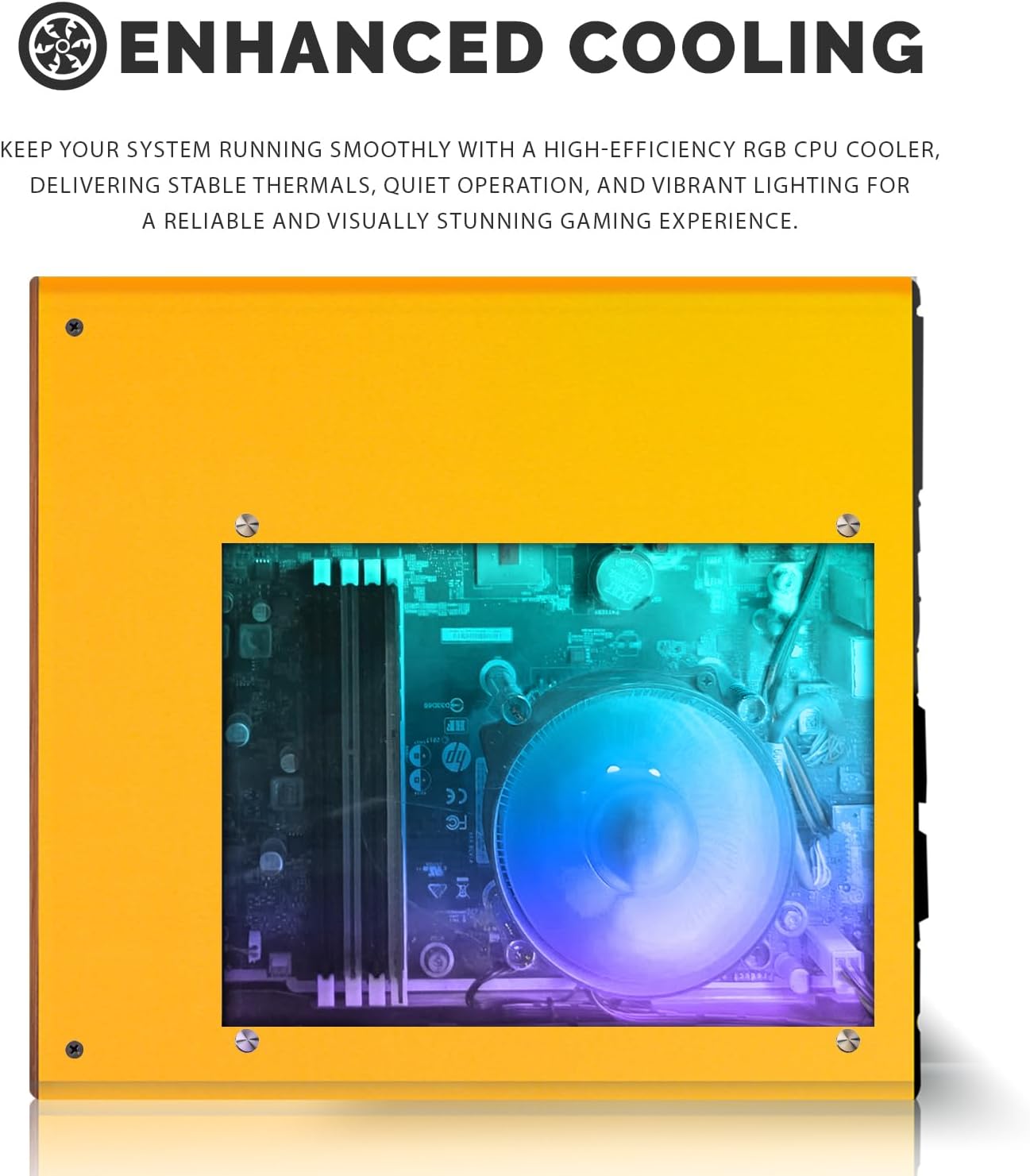 HP Half Dark Desktop Computer PC Lambo AMD A10-9700, 16GB RAM, 1TB SSD, Dual 27 Inch Curved Monitor, RGB KBM with AI Copilot, WiFi, RGB Soundbar, Webcam, Windows 11 (Renewed)