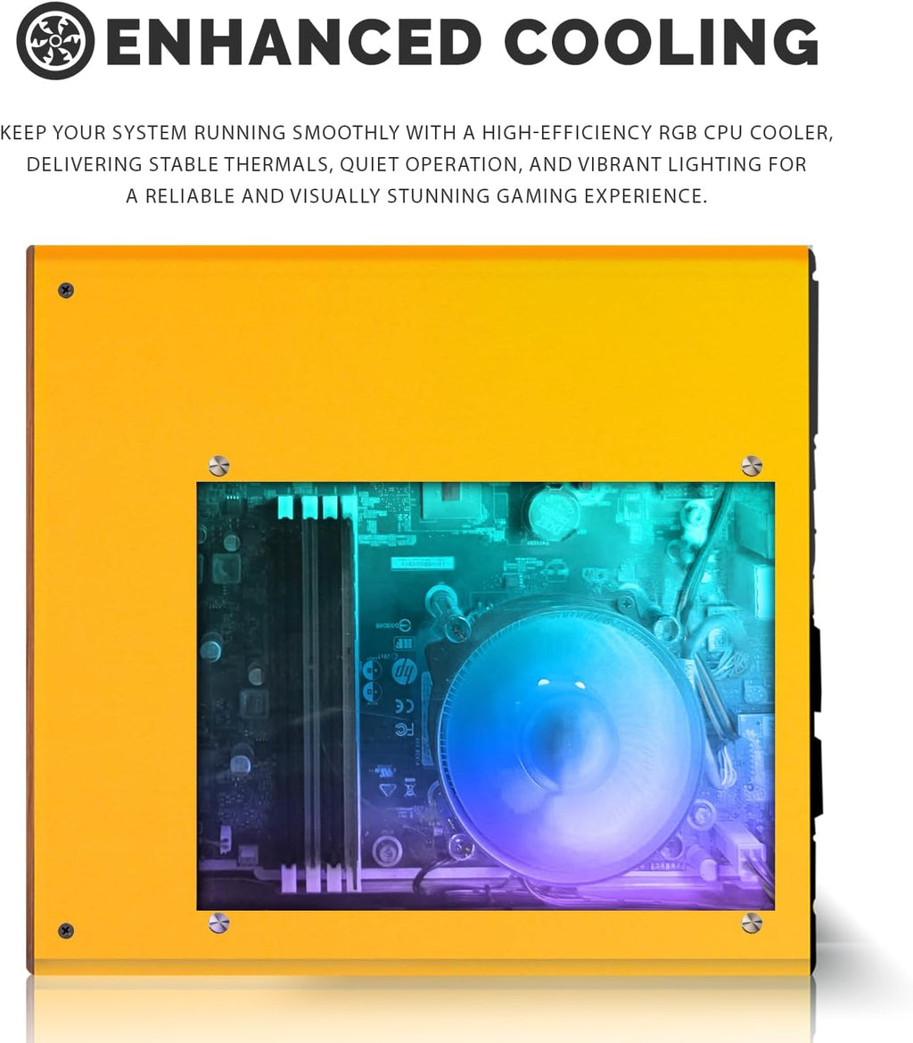 HP Half Light Desktop Computer PC Lambo AMD A10-9700, 16GB RAM, 1TB SSD, Dual 27 Inch Curved Monitor, RGB KBM with AI Copilot, WiFi, RGB Soundbar, Webcam, Windows 11 (Renewed)