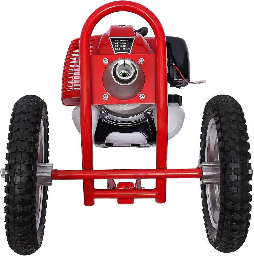 Lawn Mower 49CC 2-Stroke Gasoline Mower Grass Trimmer for Garden, Hand Push Weeding Machine Grass Cutter Garden Tool, Portable Multifunction Gas Brush Cutter String Trimmer for Yard